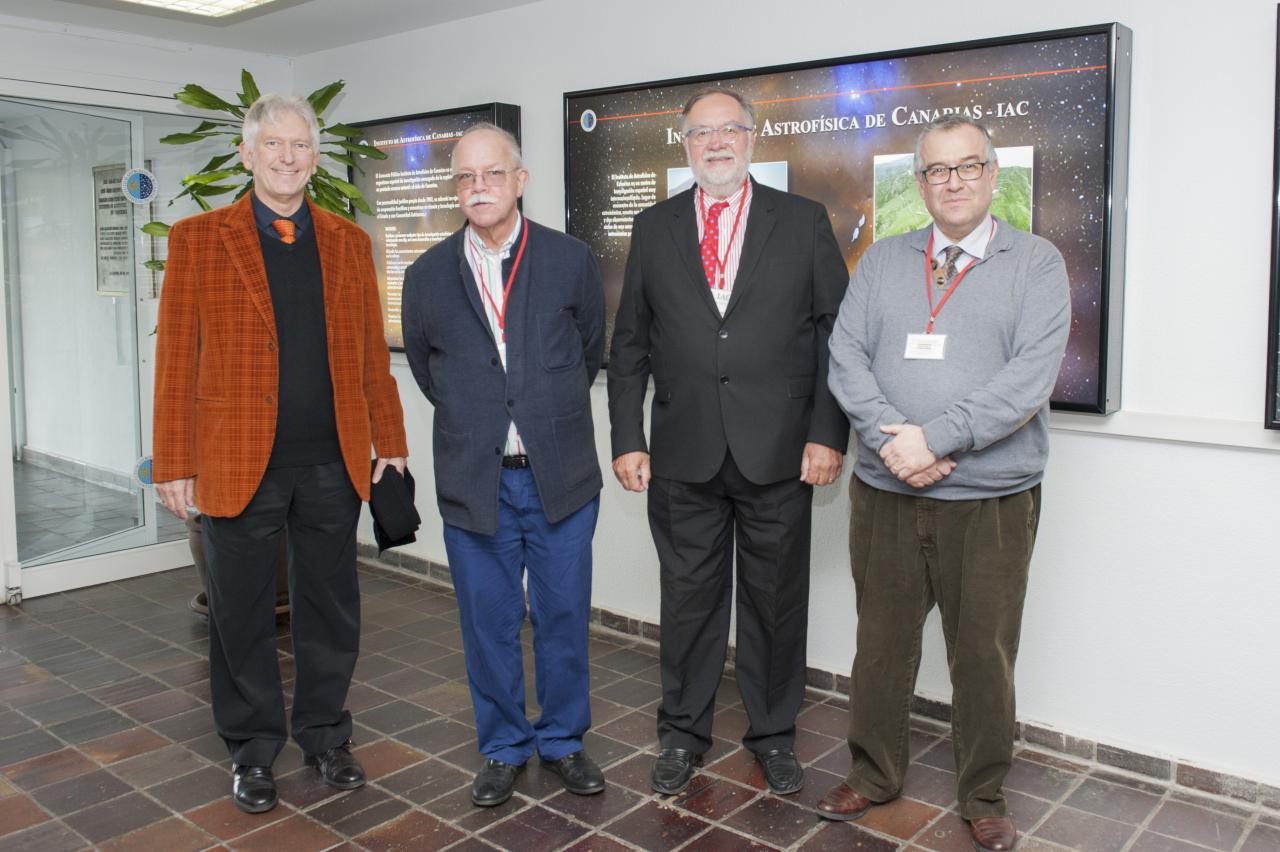 De izquierda a derecha: Campbell Warden, Leif Edvinsson, Günter Koch y Rodrigo Trujillo