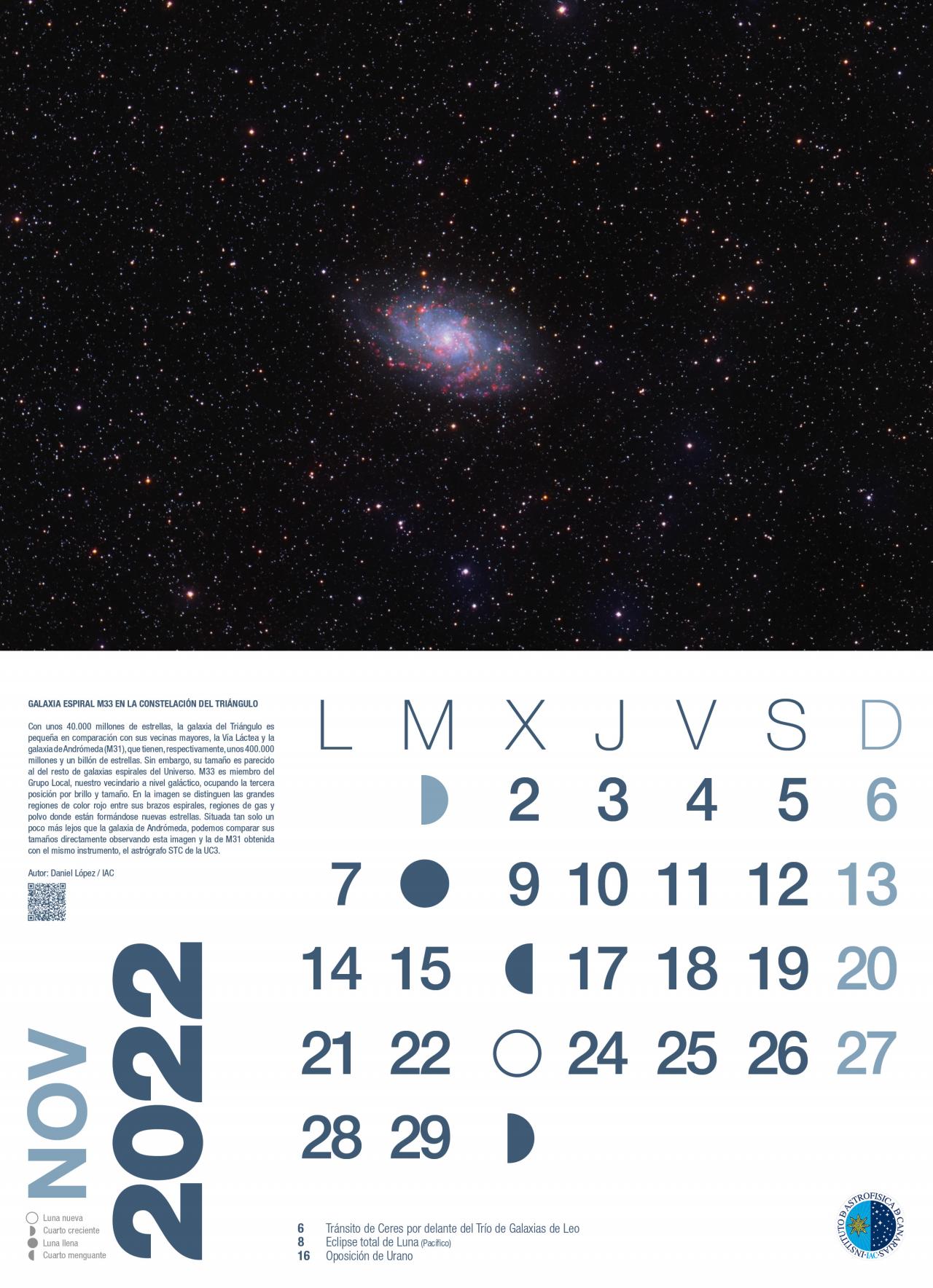 Calendario astronómico 2022 - Noviembre