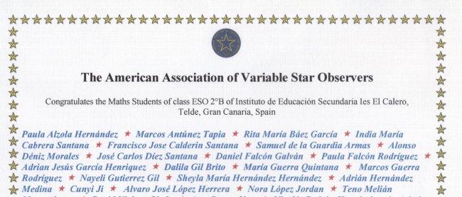 Estudiantes canarios de Educación Secundaria descubren dos estrellas variables