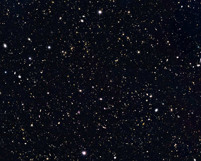 Image of the deep sky study by the Hubble Space Telescope, called GOODS-N (Great Observatories Origins Deep Survey - North). Credit: NASA, ESA, G. Illingworth (University of California, Santa Cruz), P. Oesch (University of California, Santa Cruz; Yale University), R. Bouwens and I. Labbé (Leiden University), and the scientific team.