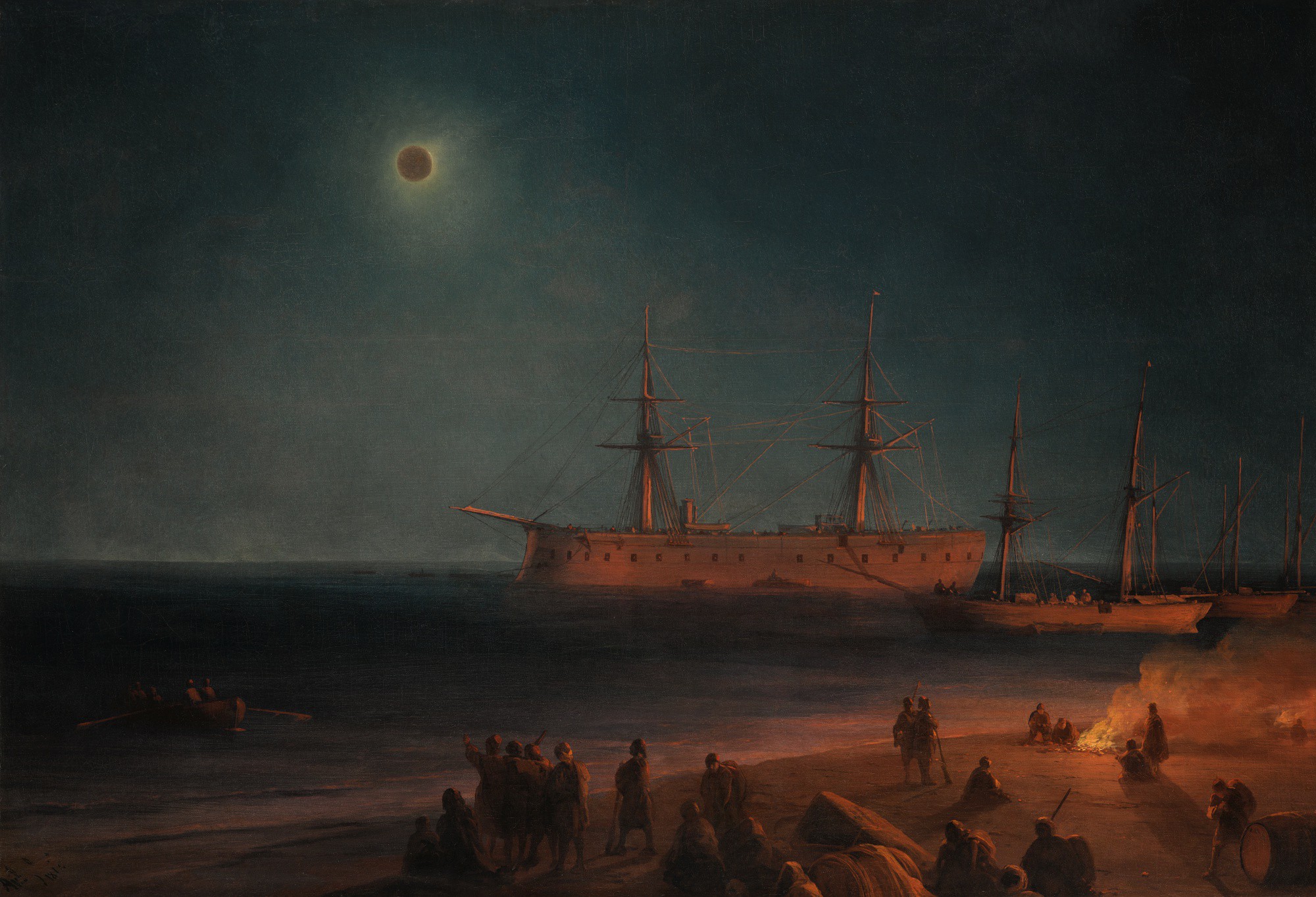 •	Eclipse solar en Feodosia en 1851, del pintor Iván Aivazovski