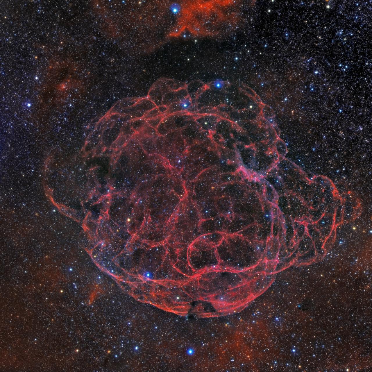 Remnant of Supernova Sharpless 2-240 (Simeis 147) or "Spaghetti Nebula".