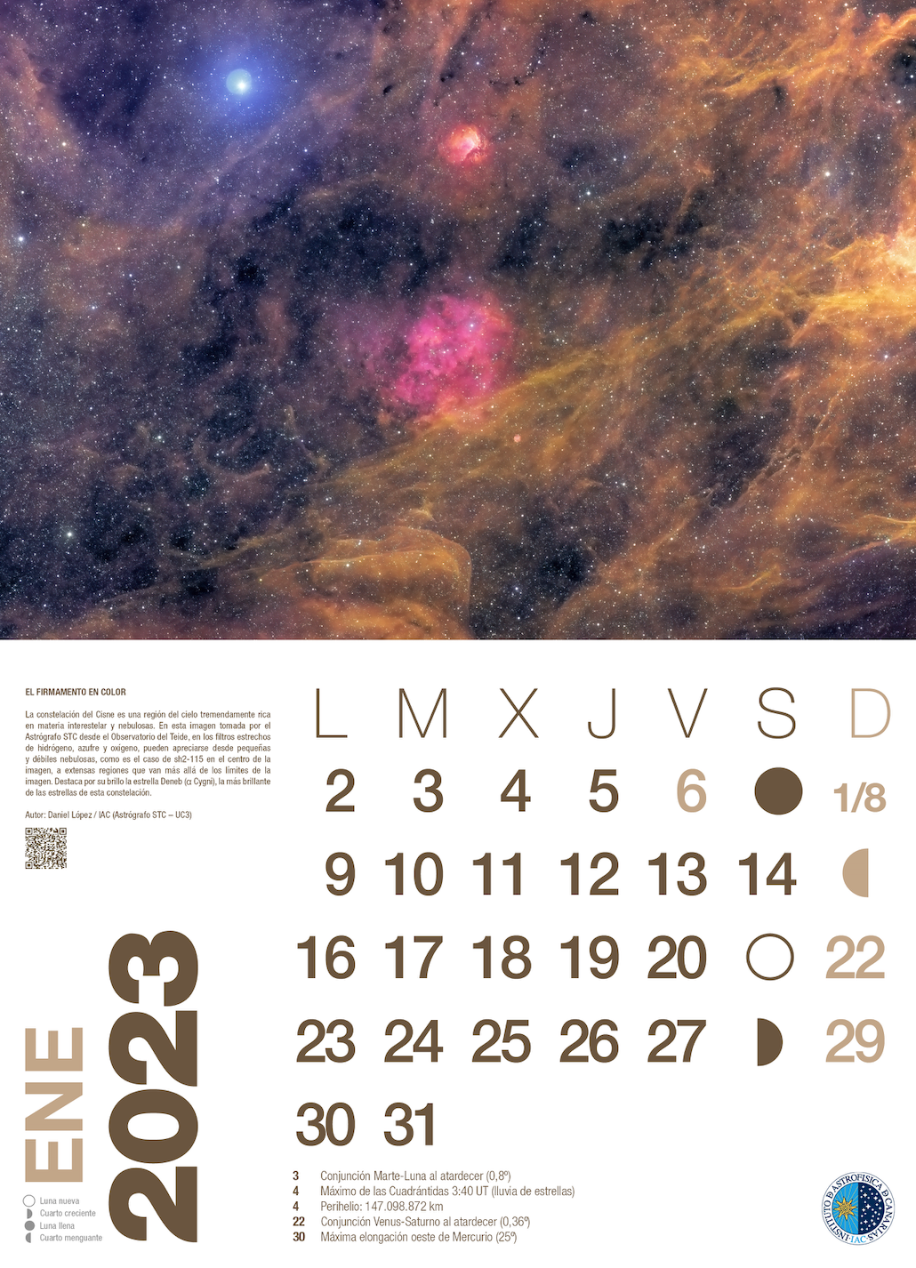 Enero - Calendario astronómico 2023