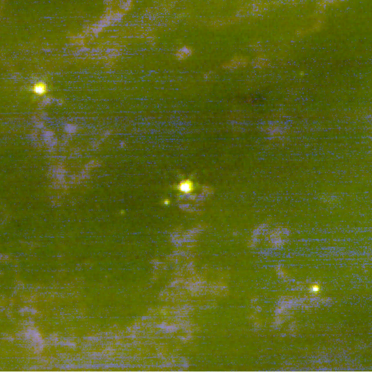 Primer plano de las partes centrales de la nebulosa del Anillo