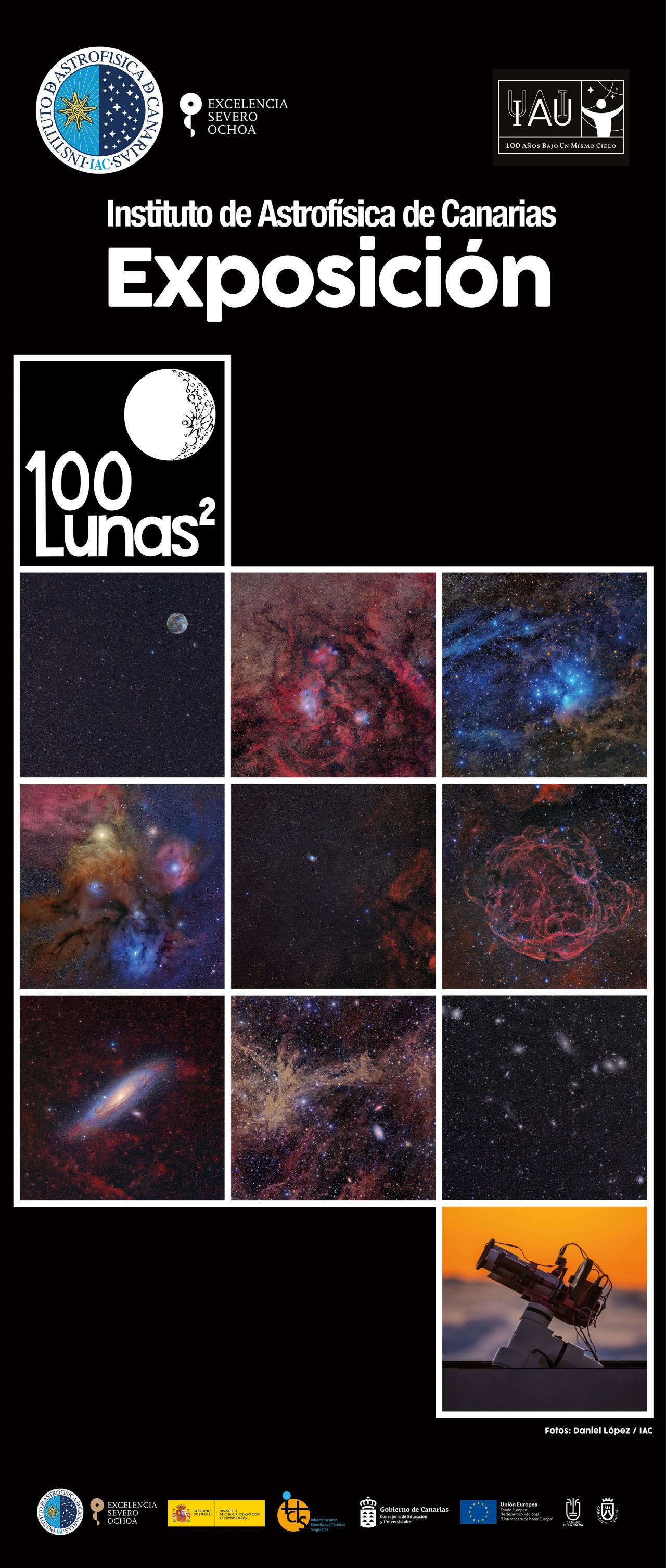 Cartel de la exposición "100 Lunas Cuadradas".