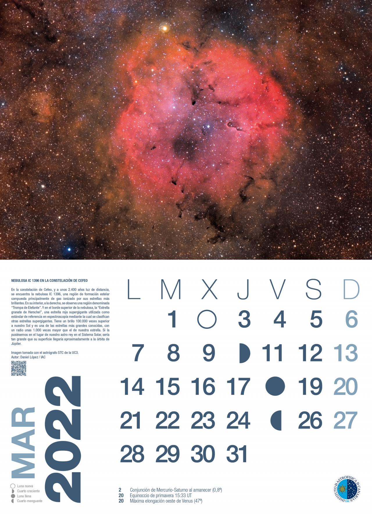 Calendario astronómico 2022 - Marzo