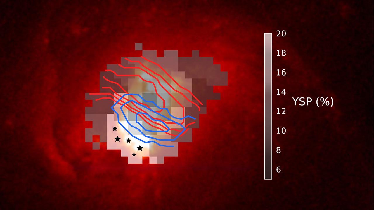 El viento producido por el agujero negro supermasivo de la galaxia Markarian 34 tiene un impacto directo en la formación de nuevas estrellas