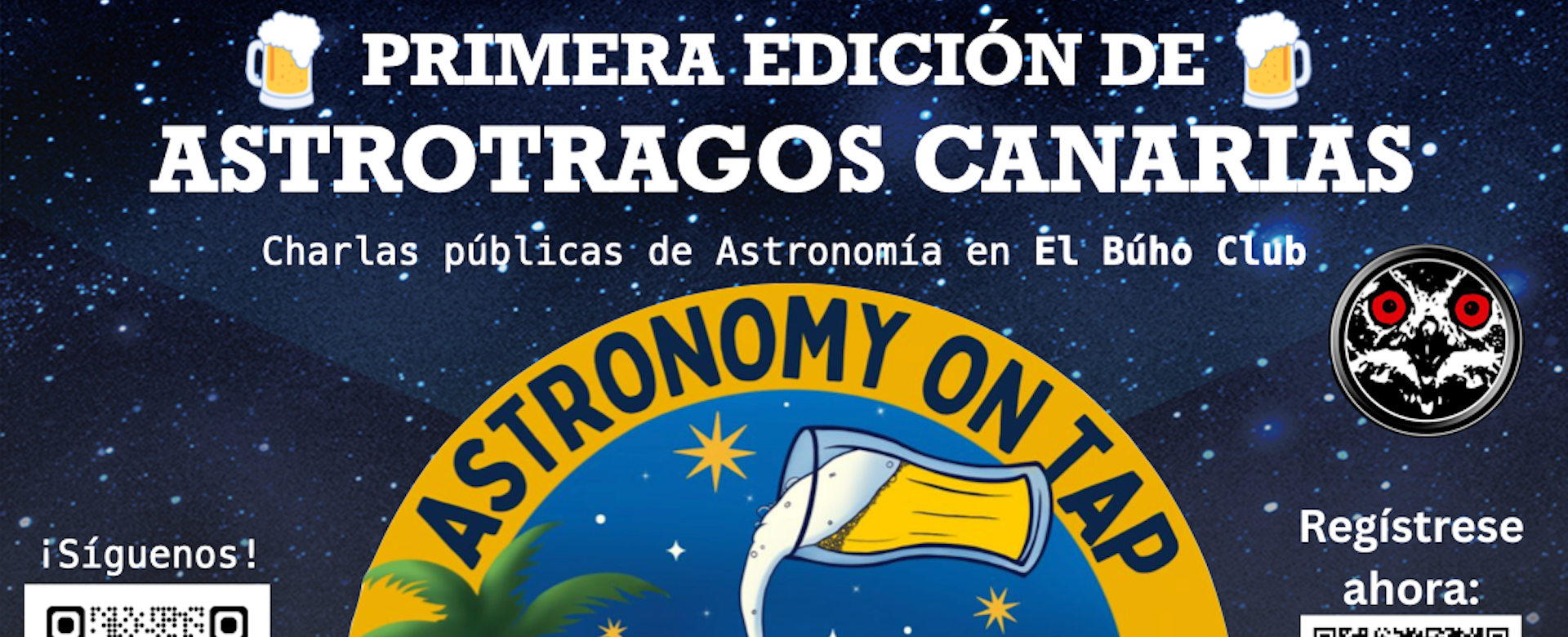 Cartel de la primera edición de "Astronomy on Tap – Canary Islands"