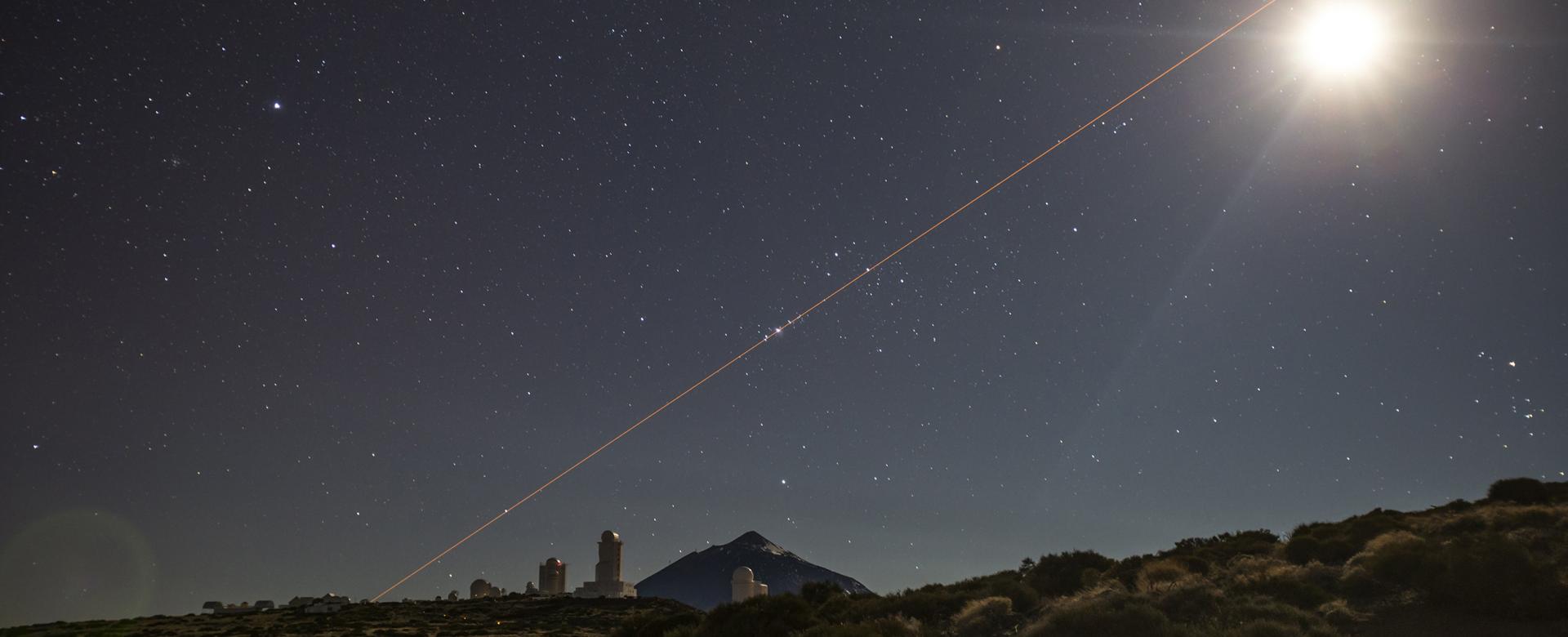Laser launched from the Teide Observatory. Laser launched from the Teide Observatory.