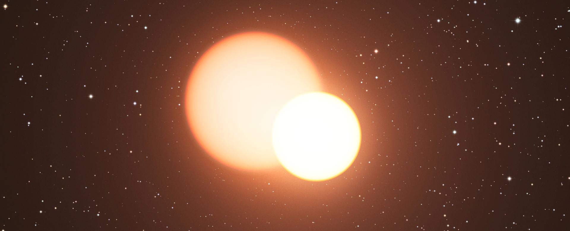 Artistic impression of a binary system similar to KIC 10001167 Artistic impression of a binary system similar to KIC 10001167