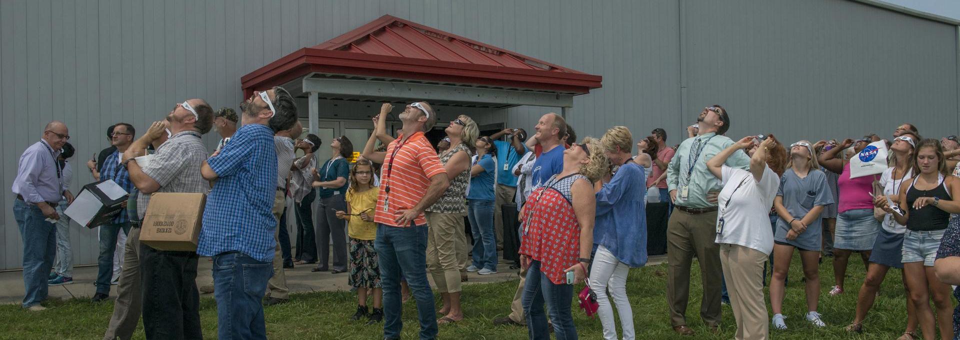 People watching a solar eclipse in the United States in 2017