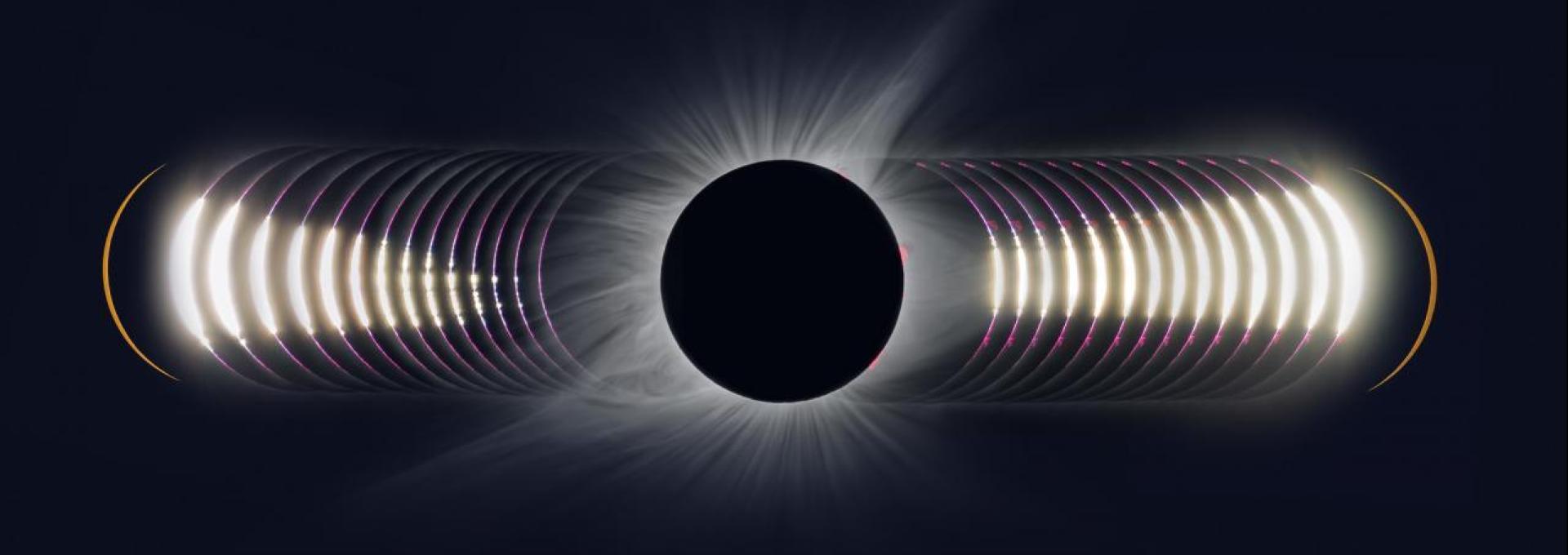Secuencia fotográfica de un eclipse solar total (Crédito: J.C. Casado/StarryEarth)
