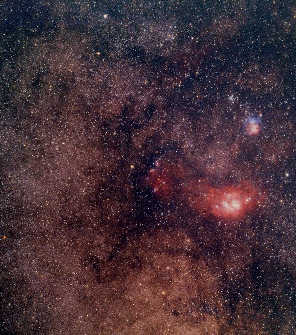 Triphid and Lagoon Nebula