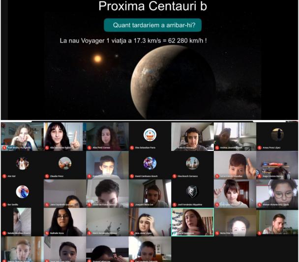 Videoconferencia del proyecto “Habla con Ellas: Mujeres en Astronomía” realizada por la astrofísica del IAC Núria Casasayas con el colegio Oms i de Prat (Manresa, Cataluña)