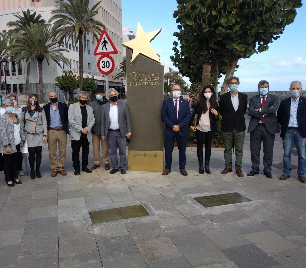 Representantes del IAC que han acudido a la inauguración del Paseo de las Estrellas de la Ciencia de La Palma.Crédito: Aarón García Botín (IAC)