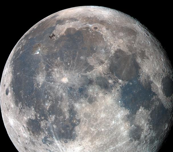 La Luna y la ISS