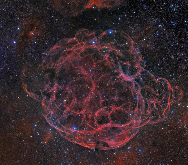 Remnant of Supernova Sharpless 2-240 (Simeis 147) or "Spaghetti Nebula".
