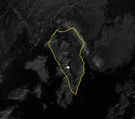 Image of Cumbre Vieja volcano (La Palma) from the DRAGO space camera Image of Cumbre Vieja volcano (La Palma) from the DRAGO space camera