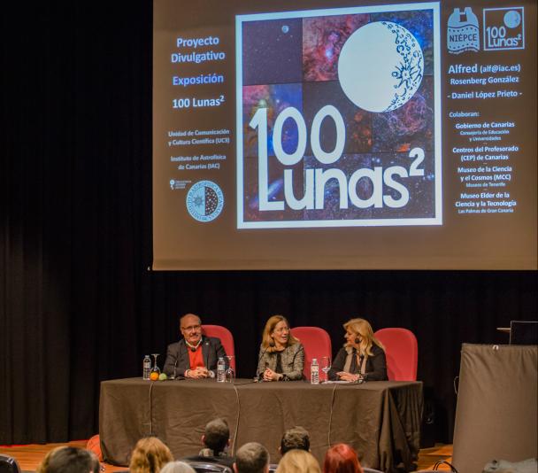 Presentación de la exposición y el proyecto "100 Lunas cuadradas" en el Museo de la Ciencia y el Cosmos