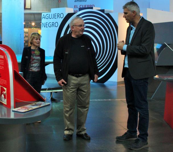 Dorothy Largay, Wayne Rosing and Héctor Socas Navarro during their visit to the Museum of Science and the Cosmos