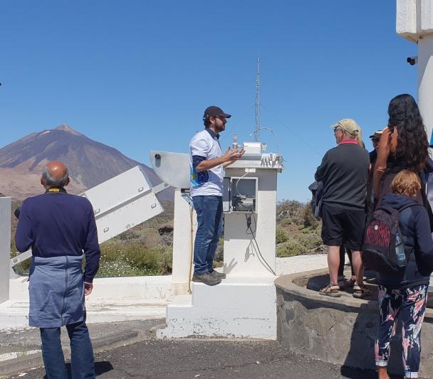 Paul Beck (IAC) during the Open Days 2019 at the Teide Observatory. Credit: IAC. 