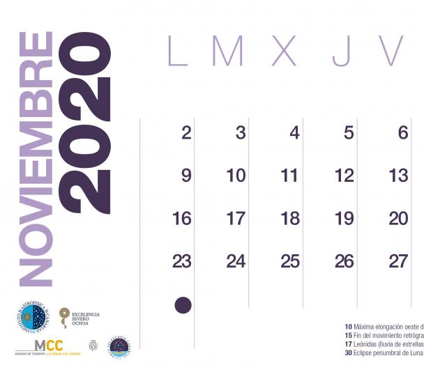 Calendario 2020 Noviembre