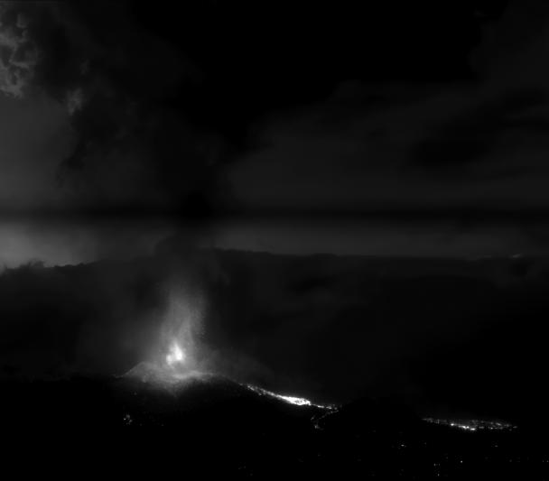Image taken from La Palma, with the DRAGO instrument, using the observation bands known as shortwave infrared or SWIR. Credit: IACTEC-Espacio. Image taken from La Palma, with the DRAGO instrument, using the observation bands known as shortwave infrared or SWIR. Credit: IACTEC-Espacio.
