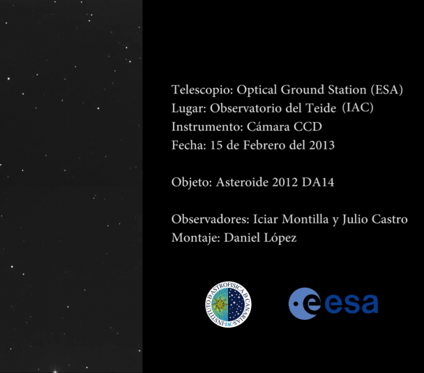 Asteroide 2012 DA14 (asteroide en movimiento) - Telescopio OGS (Ø 100cm)