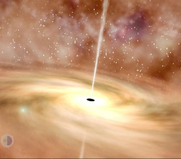 Agujero negro en el centro de una galaxia.