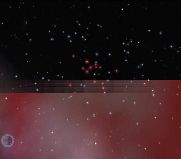 Localización de un cúmulo de estrellas gigantes rojas