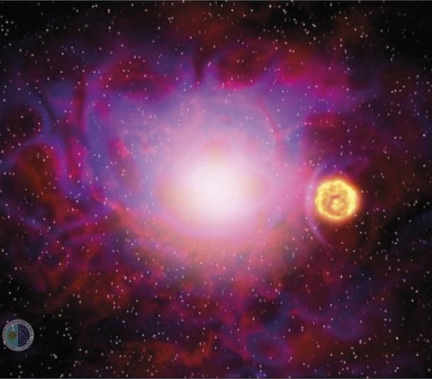 Explosión de una supernova que contamina una estrella cercana con el material expulsado y que termina en un agujero negro