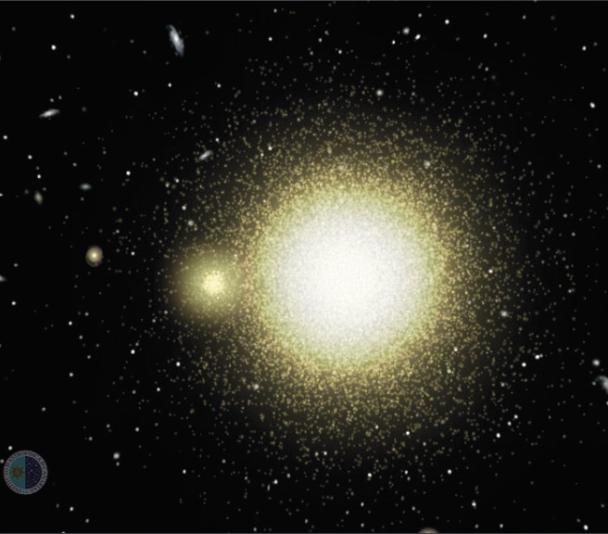 Colisión de galaxias elípticas y ondas formadoras de estrellas