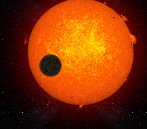 Representación artística del exoplaneta rocoso Próxima b orbitando su estrella, Próxima Centauri. Crédito: Gabriel Pérez Díaz, SMM (IAC).