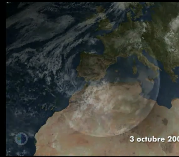 Transition of the shadow of the moon over the Iberian Peninsula and Africa