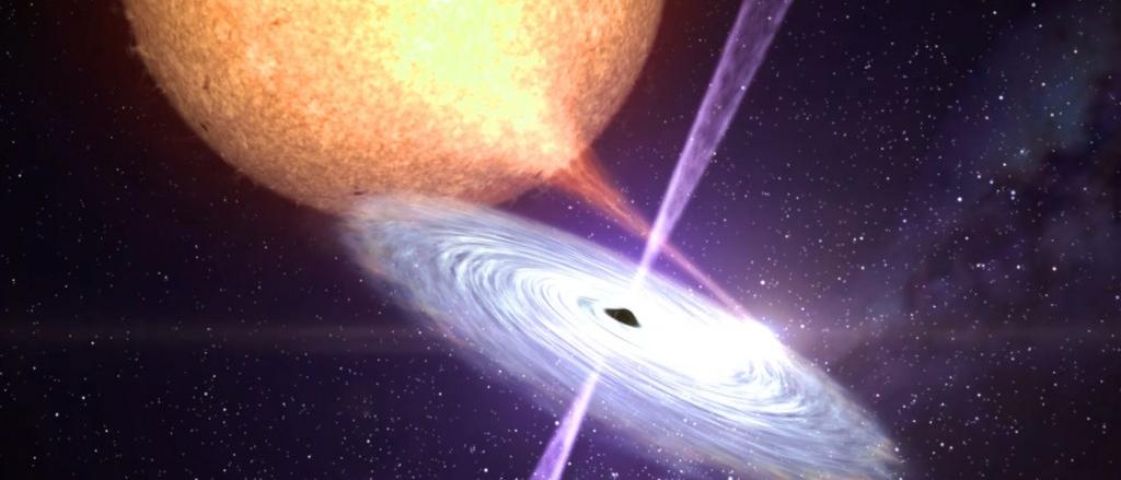 Impresión artística de un agujero negro de un sistema binario. Créditos: Gabriel Pérez, SMM (IAC).
