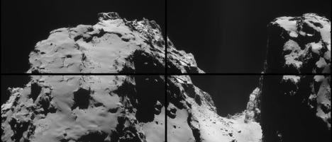 Imagen a alta resolución del 67P/Churyumov-Gerasimenko tomada por NavCam. Crédito: ESA