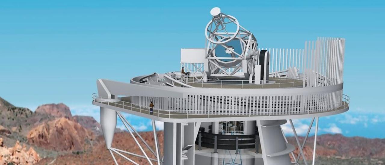 Implementation of large telescopic infrastructures. 3D model of the European Solar Telescope and its building