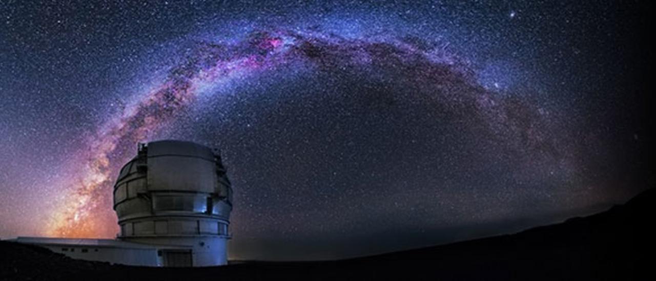 Imagen telescopio y Via Láctea