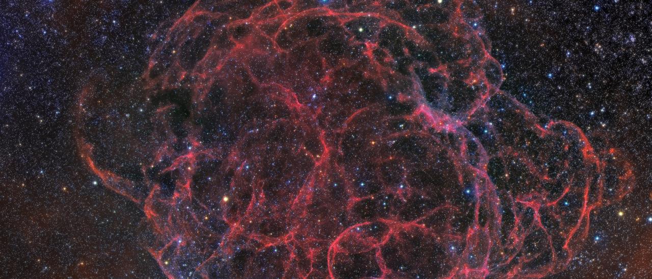 Remnant of Supernova Sharpless 2-240 (Simeis 147) or "Spaghetti Nebula".