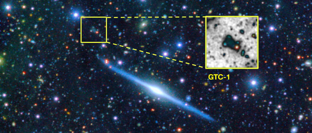 Galaxia de canto UGC11859 y GTC-1