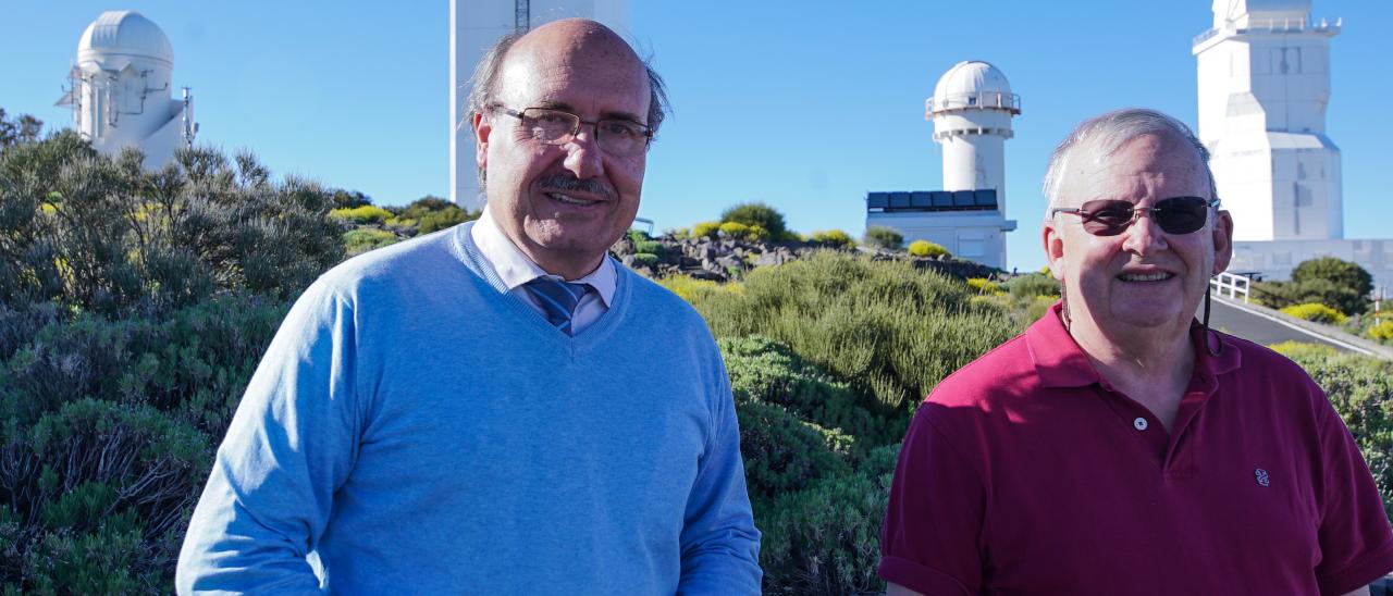 Rafael Rebolo y Wayne Rosing, durante su visita al Observatorio del Teide