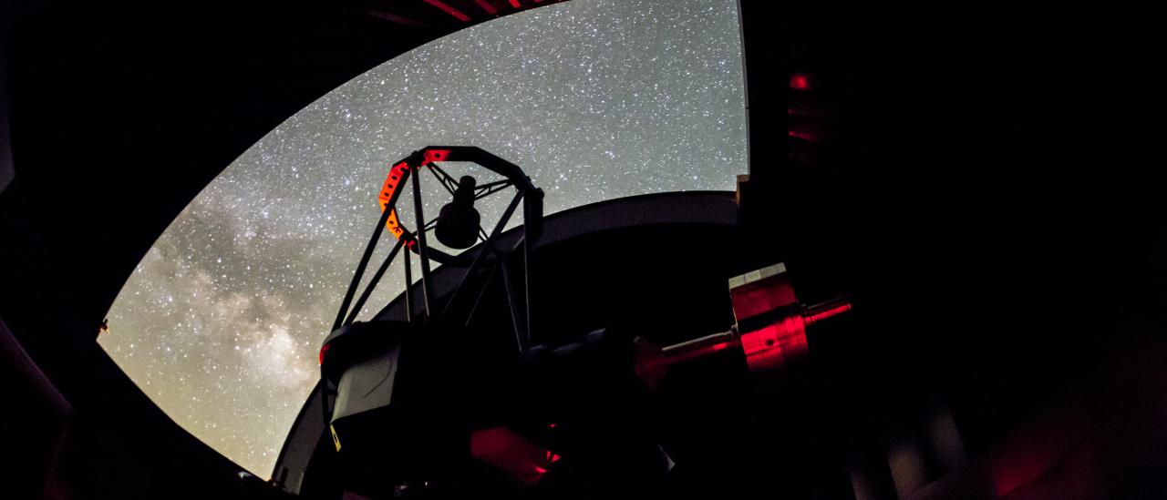Artemis telescope, from the Speculoos network, from inside its dome.