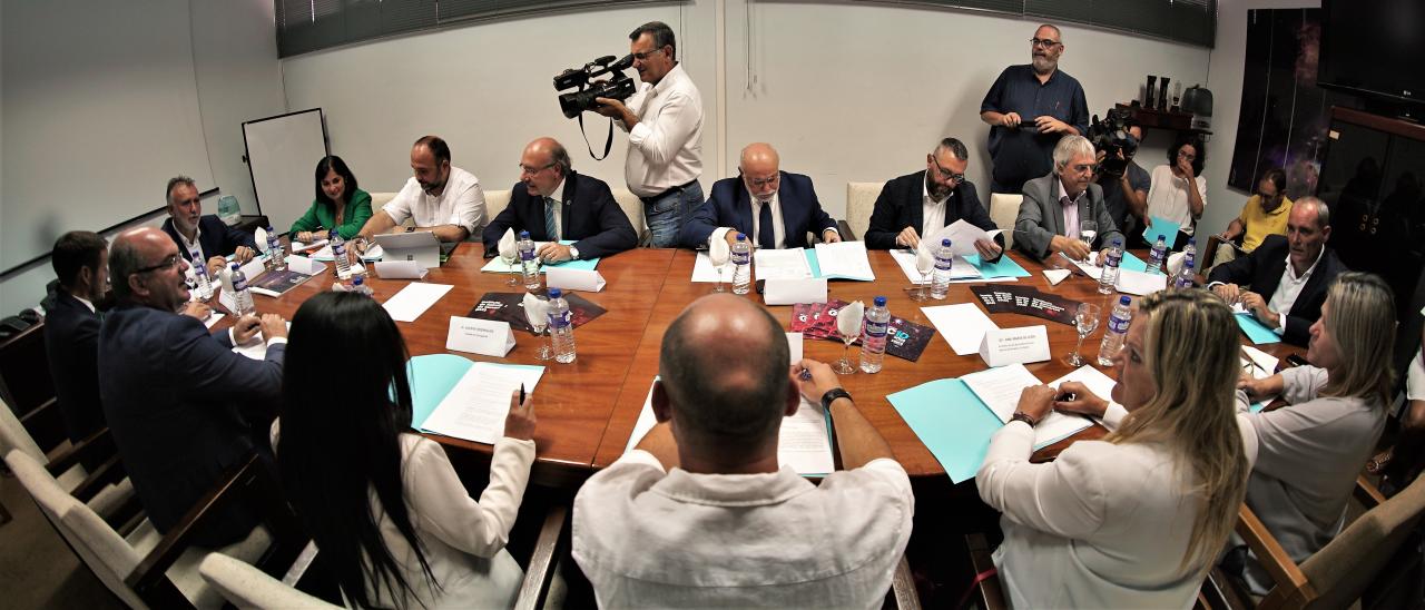 Meeting of representatives of the Government of the Canary Islands, Cabildo de La Palma, City Councils of Puntagorda and Garafía, and the Instituto de Astrofísica de Canarias 