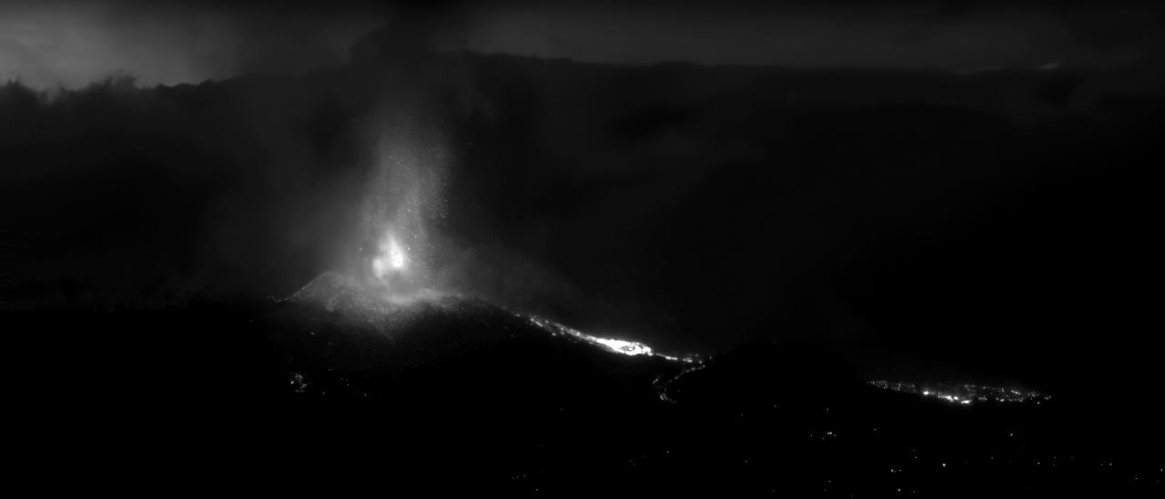 Imagen tomada desde La Palma, con el instrumento DRAGO, utilizando las bandas de observación conocidas como infrarrojo de onda corta o SWIR. Crédito: IACTEC-Espacio.