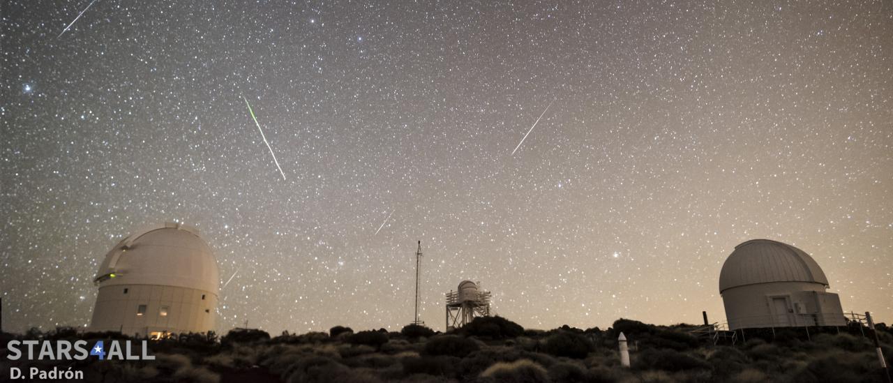Meteoros sobre el Observatorio del Teide el 4 de enero de 2107