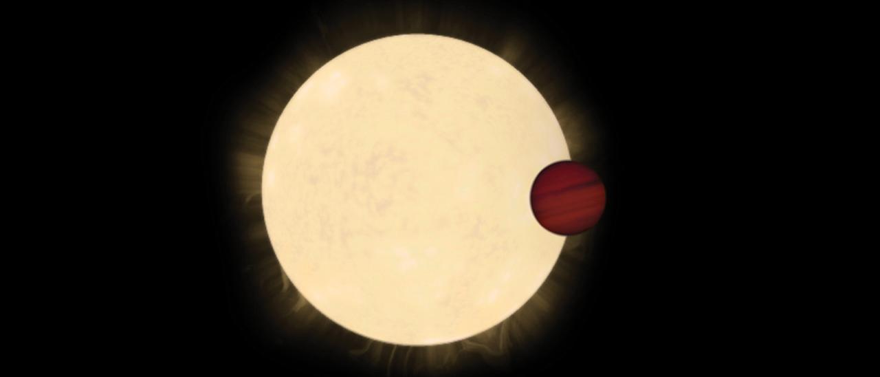 Impresión artística de la estrella HD 93396 y su planeta. Crédito: ESA.
