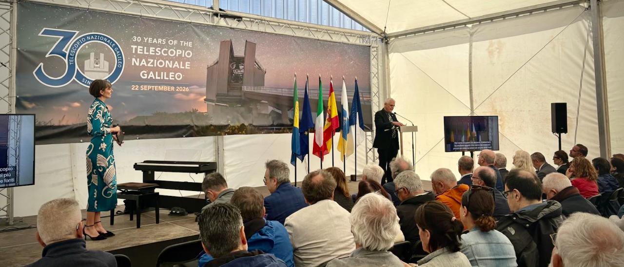 Momento de la celebración del 30º aniversario del TNG en el Observatorio del Roque de los Muchachos