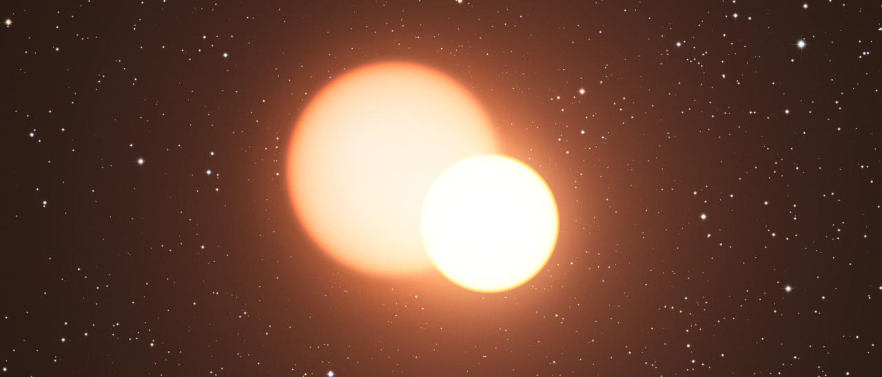 Representación artística de un sistema binario similar a KIC 10001167