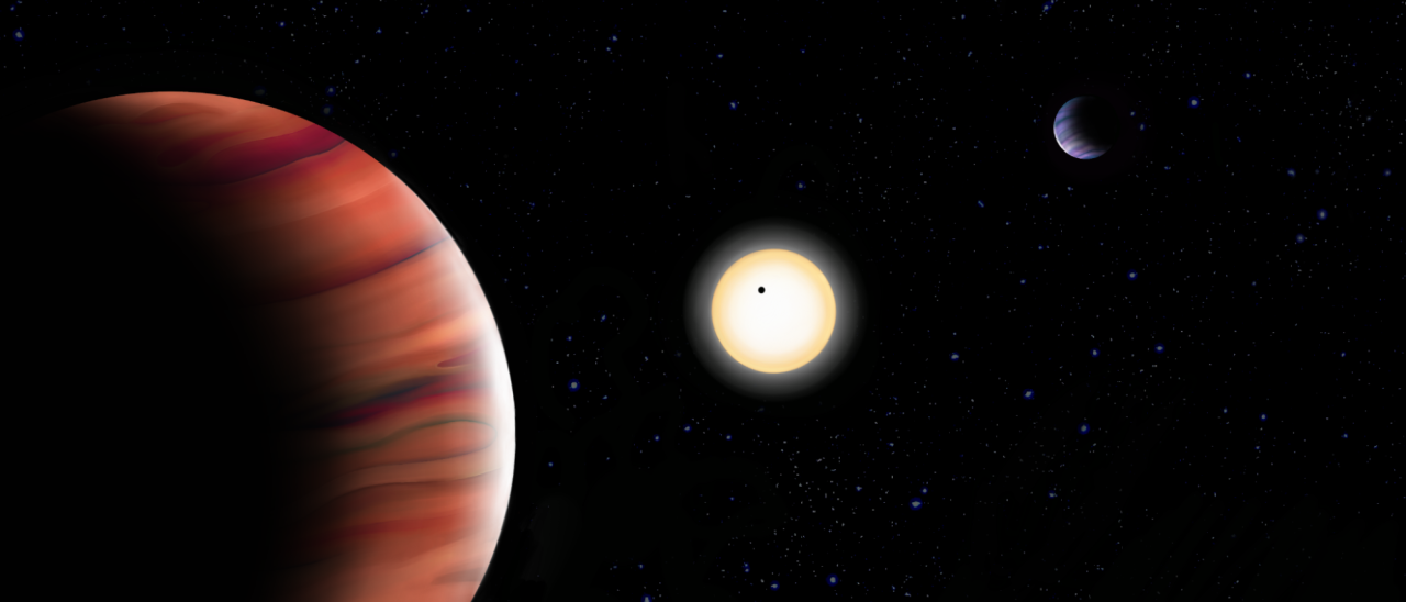 Recreación artística del sistema exoplanetario TOI-201