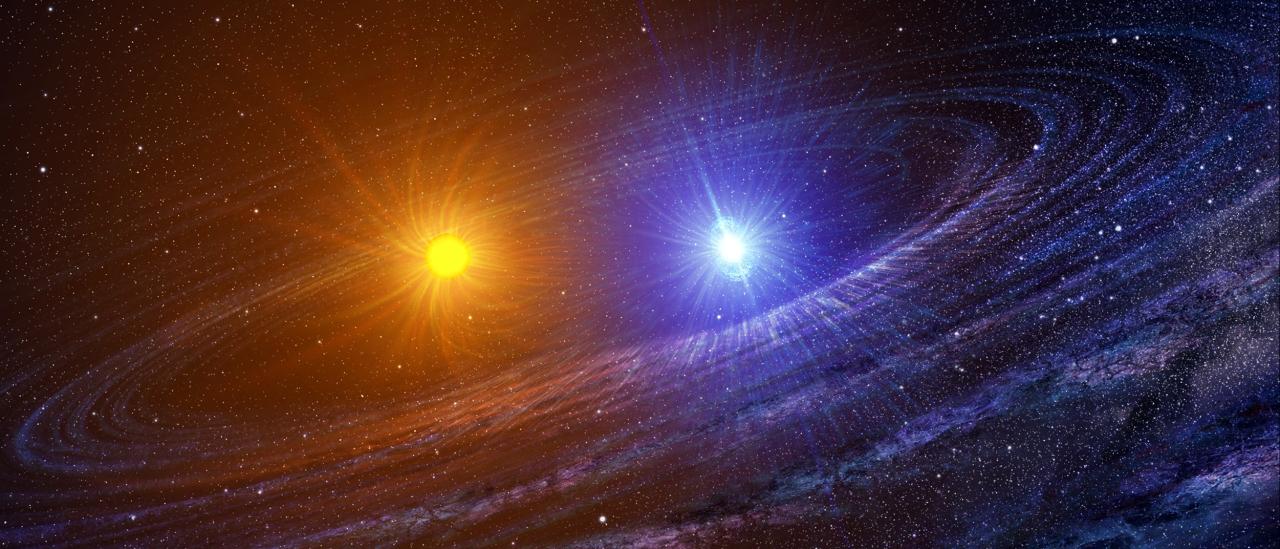 Artist's impression of a binary star system